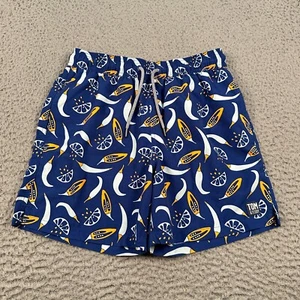 Tom & Teddy Swim Shorts Trunk Blue Limes Chilli All Over Print Men’s Small - Picture 1 of 11