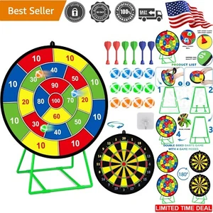 Kids Dart Board Polyester Double Sided Indoor Outdoor Toy Gift Ages 3-12 - Picture 1 of 9