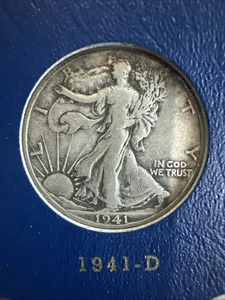1941-D XF Walking Liberty Half Dollar - Picture 1 of 6