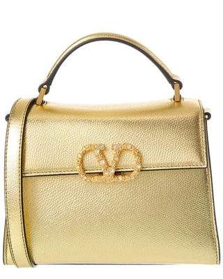 Valentino Vsling Mini Leather Satchel Women's Gold - Image 1 of 4