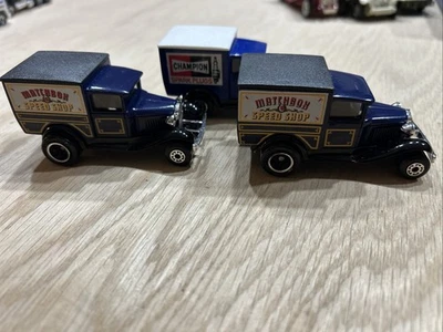 Lote de 3 Camiones de reparto Ford Matchbox Modelo A 2 velocidades Shop, Champion de colección Foto 1 de 4