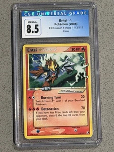 Pokemon Gold Star EX Unseen Forces #113 Entei Holo PSA 9 CGC 8.5 Mint - Picture 1 of 2