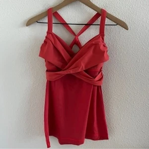 Sujetador Lululemon Tank Naranja Estante Frontal Cruzado 6 - Imagen 1 de 7