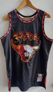 Brand X Jersey LG Chicago Bulls Flaming Skull Jordan 23 Black Tank Embroidered - Picture 1 of 13
