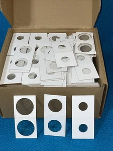 5.8 Pounds Assorted Size 2x2 Cardboard Flips Mylar Coin Holder Dollar Nickel + - Picture 1 of 2
