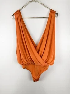 Free People Intimately Night Owl Bodysuit Size S Super Tropical Orange - Picture 1 of 3