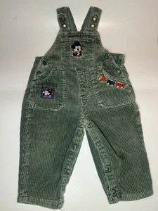 Vintage Disney Baby Mickey Express Train Corduroy Overalls Size 18M - Picture 1 of 19