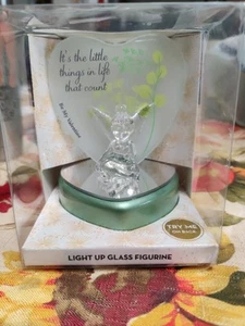 Disney Princess Tinker Bell Light Up Glass Figurine changes color New - Picture 1 of 10