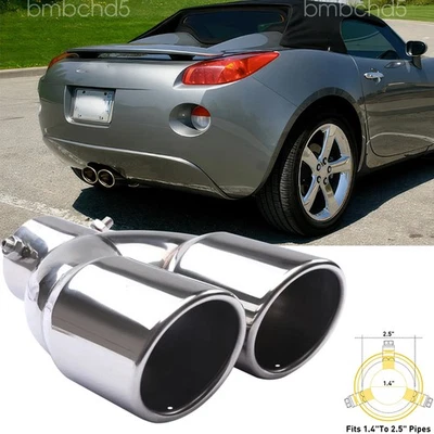 Rear Car Dual Exhaust Muffler Tip Tail Pipe Steel 2.5 Inlet For Pontiac Solstice Foto 1 de 4