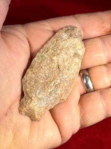 RARE 3" WIDE STEMMED LATE PALEO PROJECTILE POINT / FOUND WYOMING - Picture 1 of 5