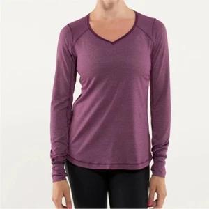Lululemon Race Me Long Sleeve Top in Heathered Plum Size 6 - Picture 1 of 12