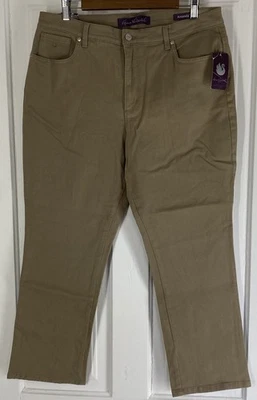 Gloria Vanderbilt (Size 16P Short Petite Womens) Khaki Amanda Jeans - Image 1 of 4