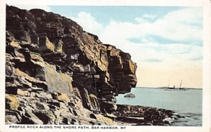 Postkarte ICH: Profilfelsen entlang der Küste, Bar Harbor, Maine, WB 1920er Jahre - Bild 1 von 2