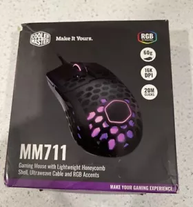 Cooler Master MM711 RGB-LED Lightweight 60g Wired Gaming Mouse 16K DPI - Picture 1 of 2