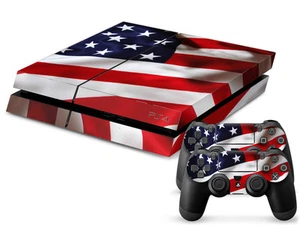 Sony PS4 Playstation 4 Skin Design Aufkleber Schutzfolie Set - USA Motiv - Picture 1 of 2