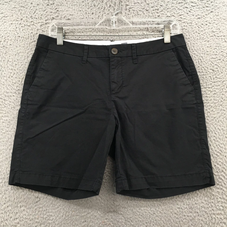 Old Navy Chino Shorts Womens 4 (actual 32x7) Black Cotton Blend Mid Rise Zip Fly - Image 1 of 4