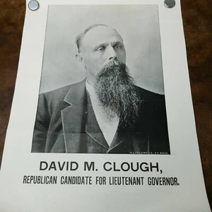 Vintage Poster David M. Clough Republican for Lt. Governor Minnesota 1893 - Bild 1 von 5
