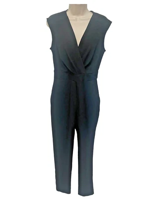 NY&C Women's Vintage Black Sleeveless V-Neck Straight Leg Jumpsuit Size Small - Image 1 of 4
