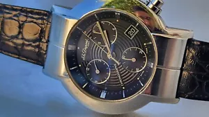 Raro Orologio Uomo St Dupont Cronografo Acciaio Quarzo - Foto 1 di 7