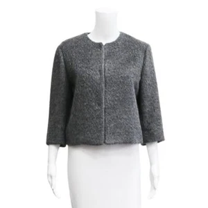 BRUNELLO CUCINELLI Gray Alpaca Blend Snap Jacket Size 44 Approx Medium - Picture 1 of 4