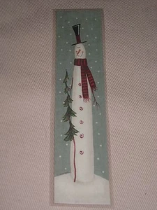PRIMITIVE CHRISTMAS HOLIDAY TALL SKINNY SNOWMAN LAMINATED BOOK MARK - Picture 1 of 1
