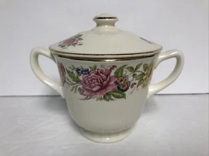Blumen Homer Laughlin Zuckerdose mit Deckel - VINTAGE - wunderschön - Bild 1 von 9