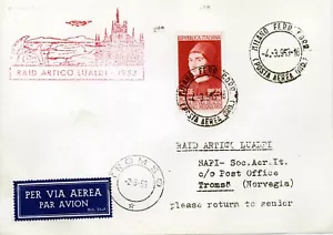 Raid Artico Lualdi (1953) su aer. affr. con Mostra Antonello da Messina (B), re - Foto 1 di 2