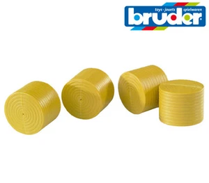 Bruder Toys 02344 - 4 Pack Round ( Unwrapped - Brown ) Hay Bales 1:16 Scale NEW - Picture 1 of 1