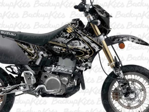 SUZUKI DRZ400 GRAPHIC KIT DECALS PIXEL CAMOUFLAGE GOLD FULL LAMINATE - Picture 1 of 6
