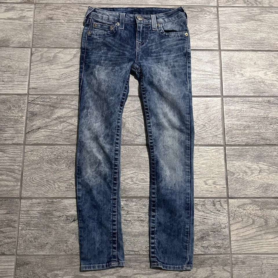 Pantalones de mezclilla True Religion para niña talla 8 rosa de un solo extremo ajustados elásticos Foto 1 de 4