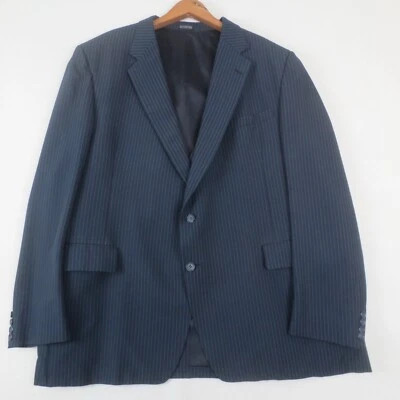 Christian Brooks Blazer Mens 52 Navy Pinstripe Suit Jacket & Vest Business Work - Image 1 of 4