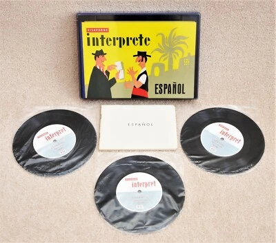 VINTAGE   INTERPRETE ESPANOL SPANISH LANGUAGE COURSE BOOK RECORDS.. 1960 - Image 1 of 4