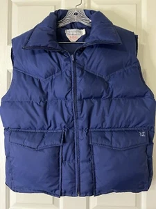 Vintage Ski Daddle Vest Adult Extra Large XL Blue Zip Up Duck Down Puffer Mens - Picture 1 of 15