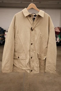 Polo Ralph Lauren Mens Sz L Tan Full Zip Lined Jacket Pockets Slight Distressing - Picture 1 of 13