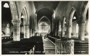 REAL PHOTO POSTCARD ST. PETER & ST PAUL CHURCH INTERIOR, COLESHILL, WARWICKSHIRE - Foto 1 di 2