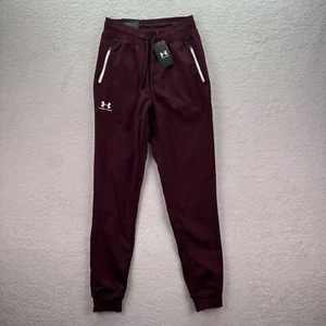 Under Armour Men's Maroon Loose Fit Polyester Sportstyle Tricot Jogger Pants S - Picture 1 of 7