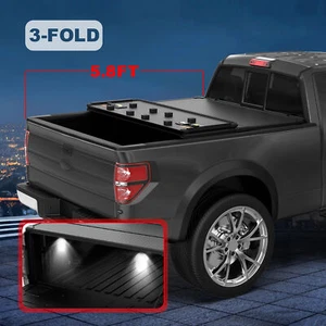 3-Fold 5.8ft Hard Truck Tonneau Cover For 2019-2025 Chevy Silverado GMC Sierra - Picture 1 of 8
