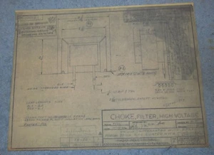 Vintage Copy HALLICRAFTERS Choke Filter High Voltage TR 20 Blueprint J216 - Picture 1 of 4