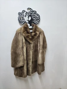 Cappotto-Giacca pelliccia donna  vera pelle  elegante Spalle 40 lunga 90 - Picture 1 of 10