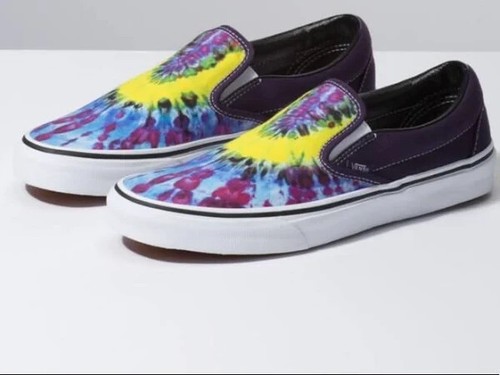Sneakers slip on classiche Vans da donna taglia 7 5 da uomo taglia 6 viola cravatta tinta ""Mysterious