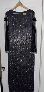 Sparkling Glitter dark violet women dress with beads - Picture 1 of 10