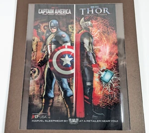 Captain America Thor 2011 Marvel Laminated Ad Framed Superhero Art Wall Hang - Bild 1 von 8