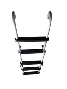 Pactrade Marine Pontoon Boat Removable Folding Ladder 5 Step Anodized Aluminum - Picture 1 of 11