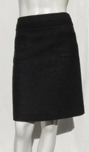 BODEN Women’s Charcoal Gray Black Wool Straight Skirt US XS 2 Long Pockets MINT - Picture 1 of 5