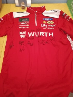 Camiseta grande 2018 Brad Keselowski Wurth autografiada, por todo el equipo #2 y Brad Foto 1 de 4