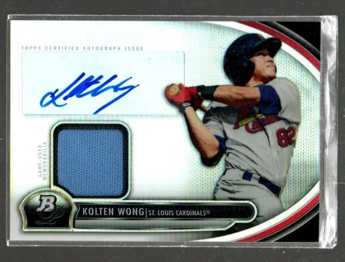 2013 Bowman Platinum Relic Autographs #KW Kolten Wong Auto Jersey  - Image 1 of 1