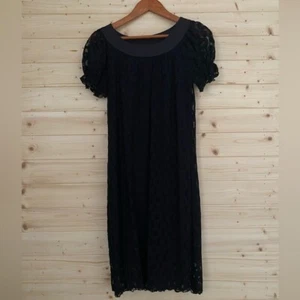 DRESS BARN Ladies Size 4 Black Eyelet Lace Elegant & Timeless Style Dress - Picture 1 of 10