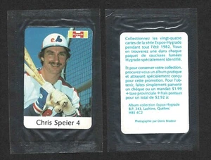 1982 Hygrade Meats Montreal Expos' Chris Speier in Original Cello Pack - Bild 1 von 2