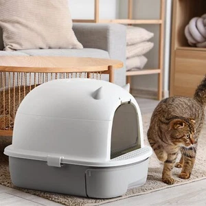 Self-Cleaning Hooded Cat Litter Box Enclosed Large Kitty Toilet Box Tray Imp Sty - Picture 1 of 11