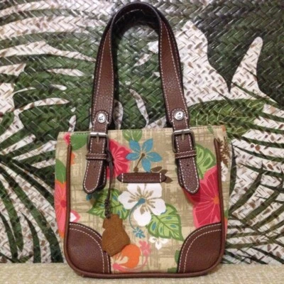 Tropical Tiki Floral Cartera Bolso de Mano Bolso de Mano Caribe Joe Hoja de Palma Hawaiano Foto 1 de 4